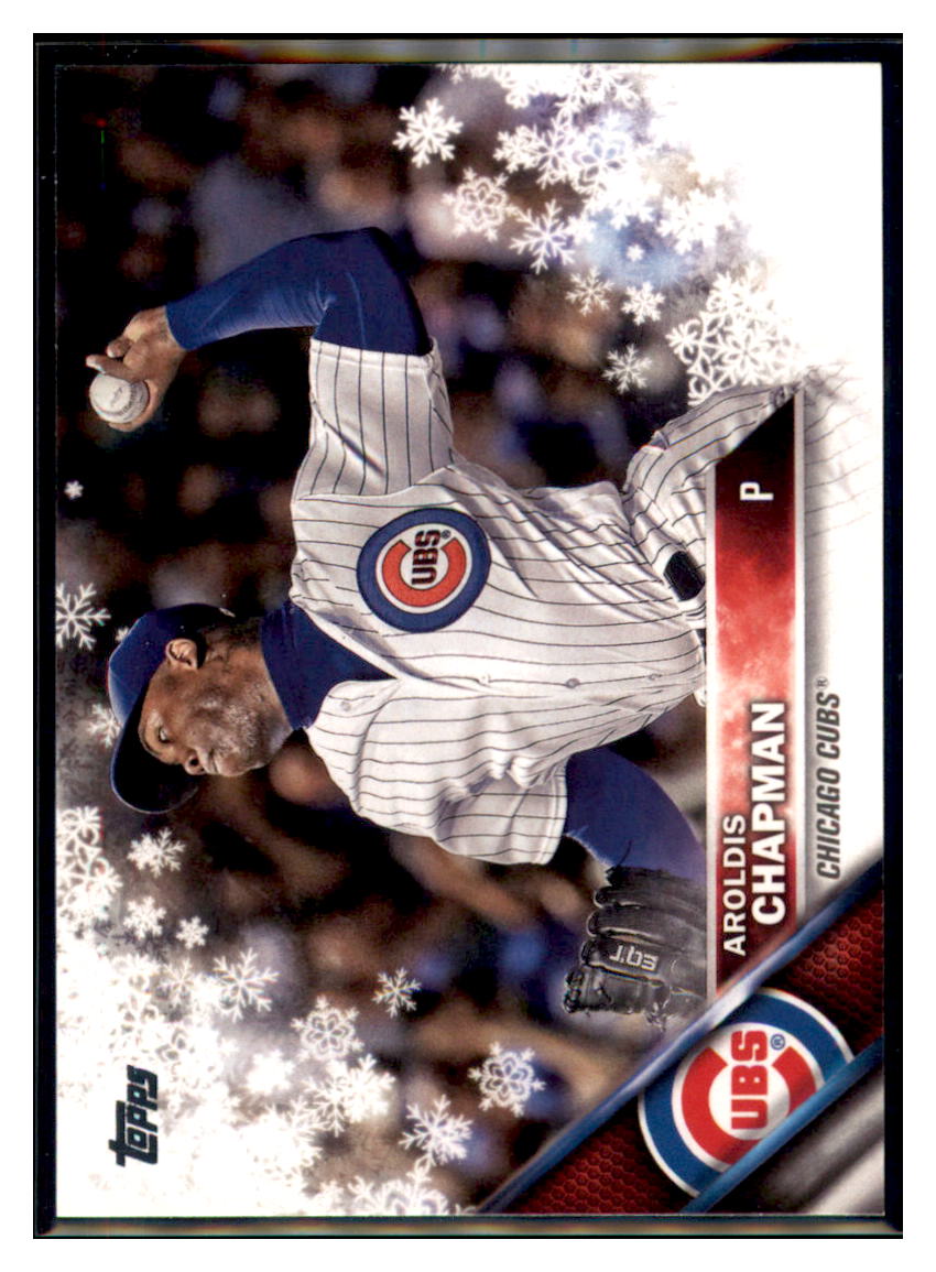 2016 Topps Holiday Aroldis Chapman Chicago Cubs #HMW13 Baseball card MATV2_1b simple Xclusive Collectibles