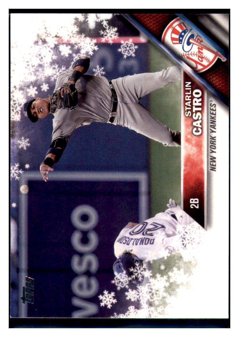 2016 Topps Holiday Starlin Castro  New York Yankees #HMW182 Baseball card   MATV2_1a simple Xclusive Collectibles