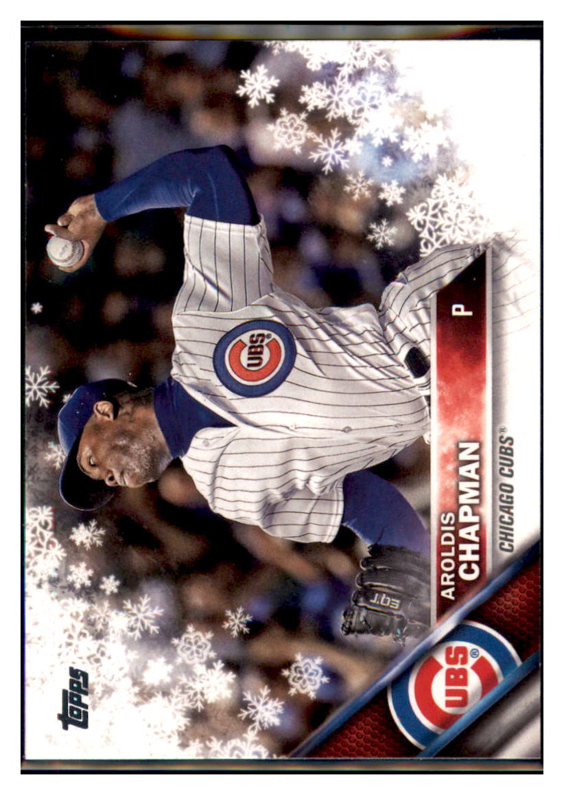 2016 Topps Holiday Aroldis Chapman Chicago Cubs #HMW13 Baseball card MATV2_1a simple Xclusive Collectibles