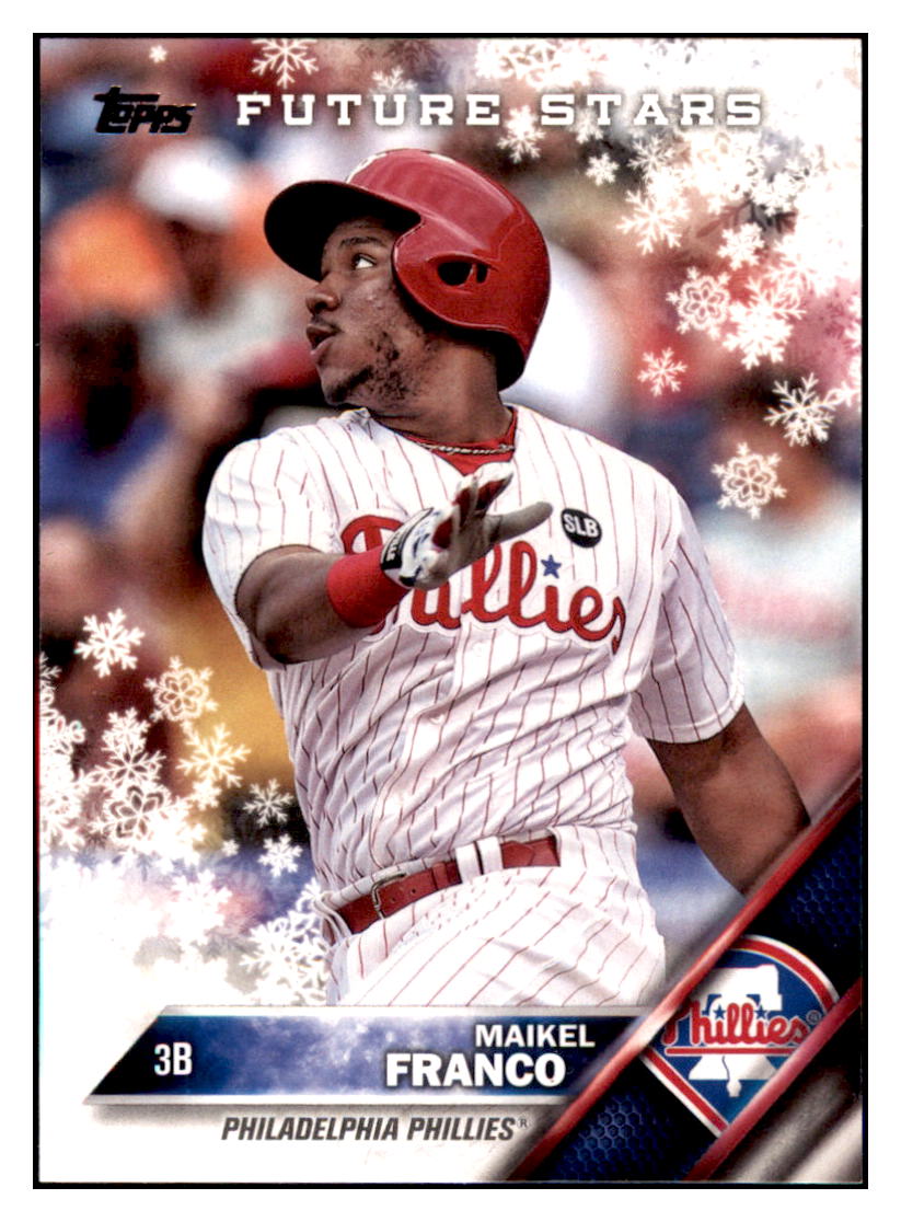 2016 Topps Holiday Maikel Franco  Philadelphia Phillies #HMW102 Baseball
  card   MATV2_1a simple Xclusive Collectibles