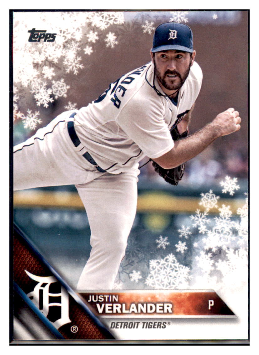 2016 Topps Holiday Justin Verlander Detroit Tigers #HMW82 Baseball card MATV2 simple Xclusive Collectibles