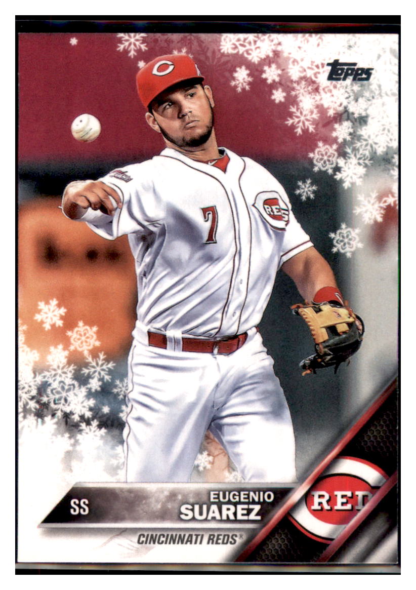 2016 Topps Holiday Eugenio Suarez Cincinnati Reds #HMW130 Baseball card MATV2_1a simple Xclusive Collectibles
