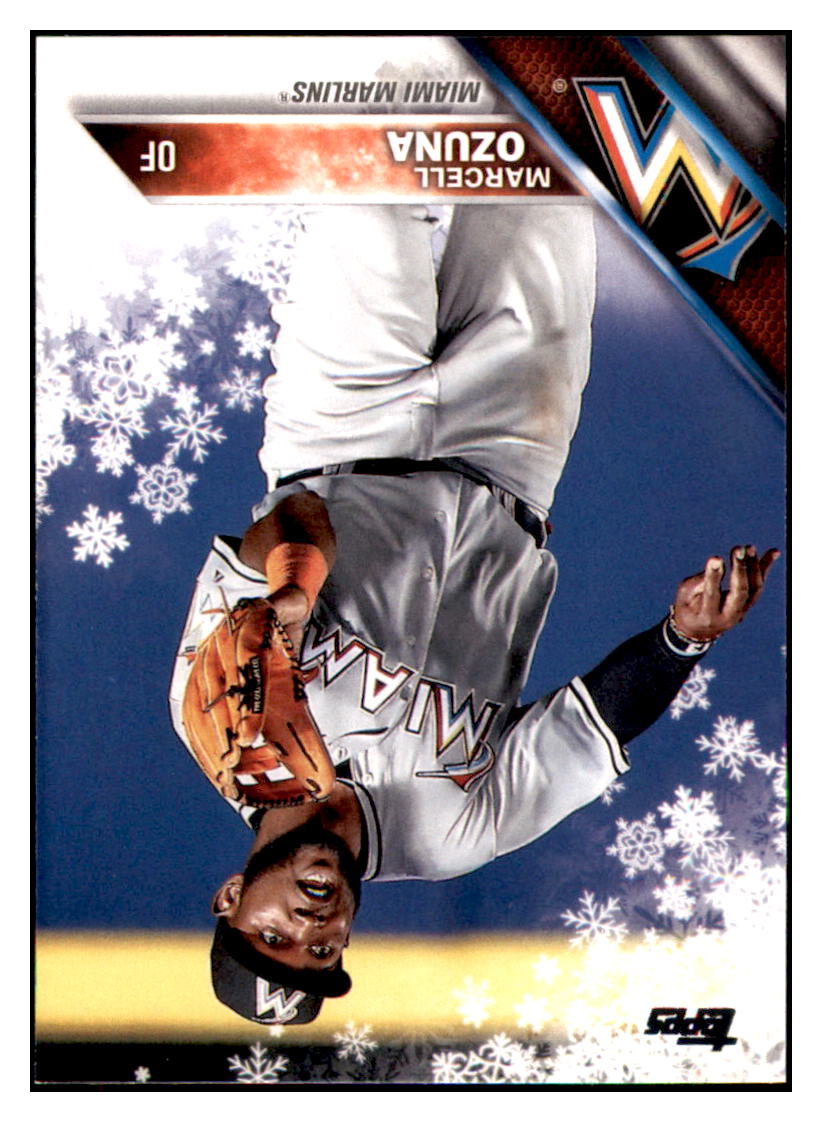 2016 Topps Holiday Marcell Ozuna  Miami Marlins #HMW52 Baseball card   MATV2_1c simple Xclusive Collectibles