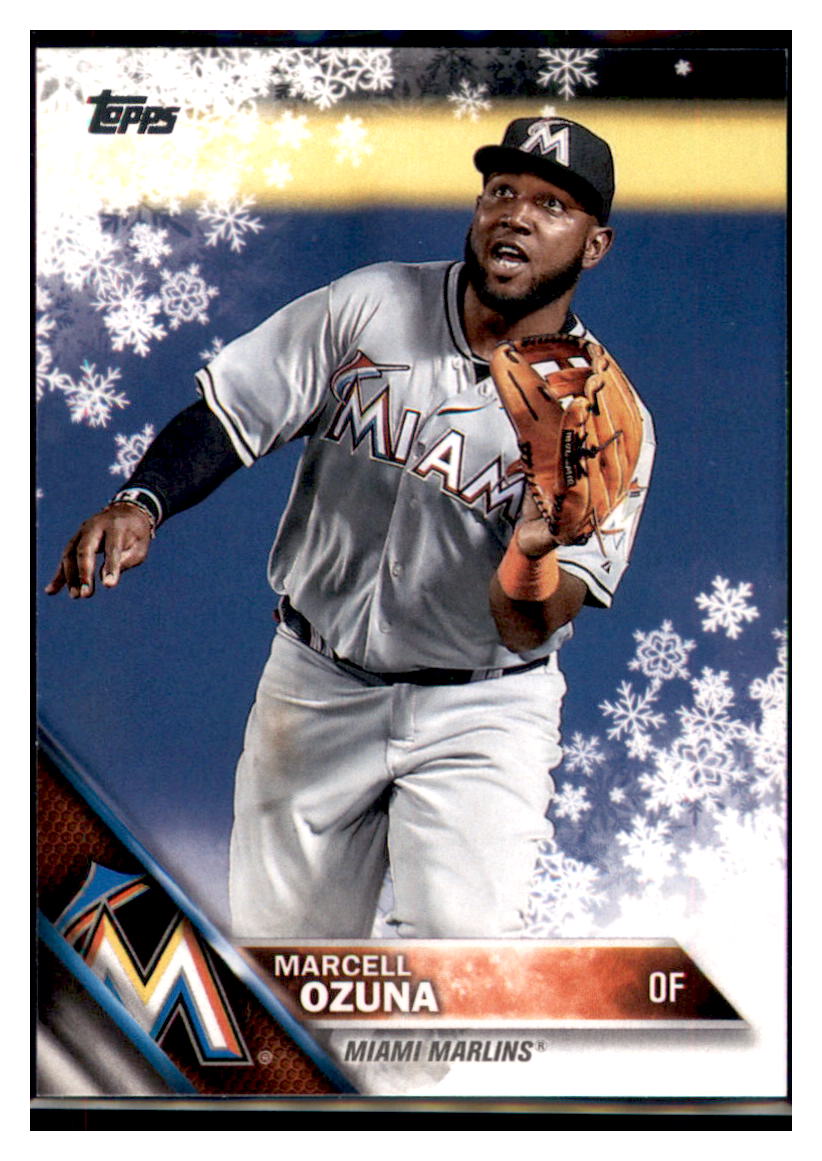 2016 Topps Holiday Marcell Ozuna Miami Marlins #HMW52 Baseball card MATV2_1b simple Xclusive Collectibles