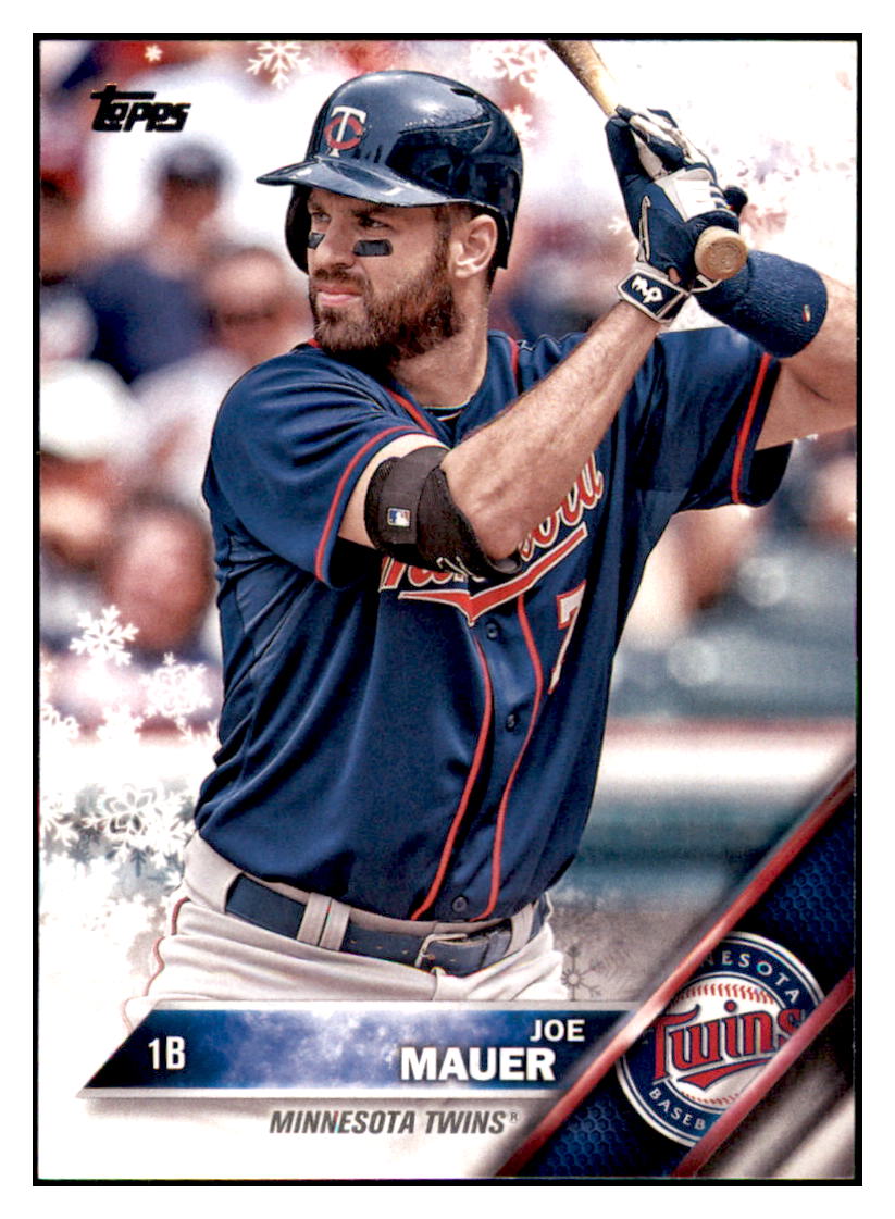 2016 Topps Holiday Joe Mauer Minnesota Twins #HMW107 Baseball card MATV2_1a simple Xclusive Collectibles