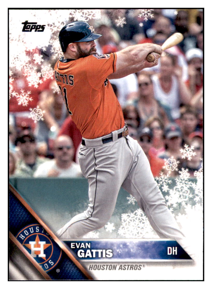 2016 Topps Holiday Evan Gattis Houston Astros #HMW77 Baseball card MATV2_1b simple Xclusive Collectibles