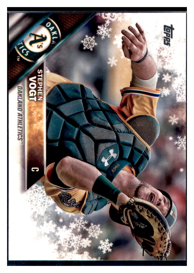 2016 Topps Holiday Stephen Vogt  Oakland Athletics #HMW187 Baseball
  card   MATV2 simple Xclusive Collectibles