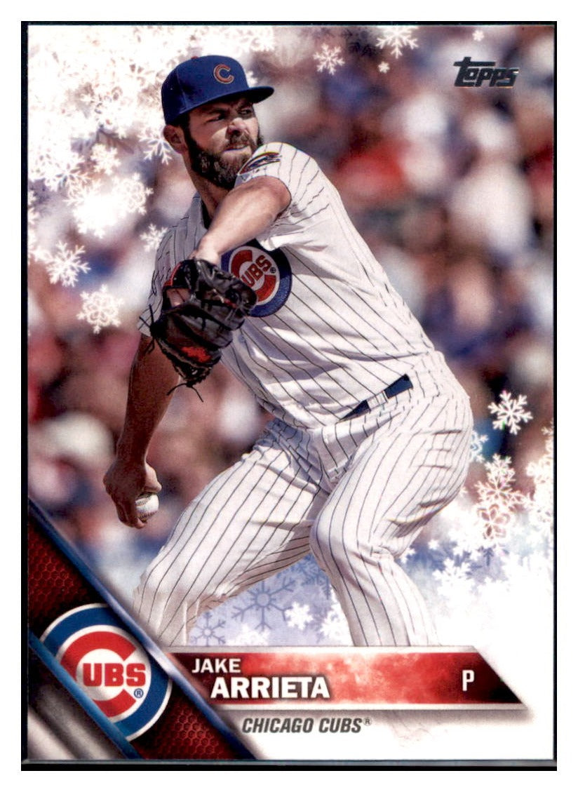 2016 Topps Holiday Jake Arrieta Chicago Cubs #HMW171 Baseball card MATV2_1a simple Xclusive Collectibles