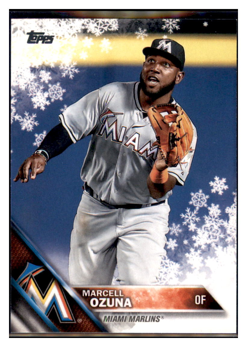 2016 Topps Holiday Marcell Ozuna Miami Marlins #HMW52 Baseball card MATV2_1a simple Xclusive Collectibles