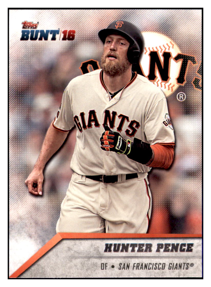 2016 Topps Bunt Hunter Pence San Francisco Giants #125 Baseball
card MATV3 simple Xclusive Collectibles