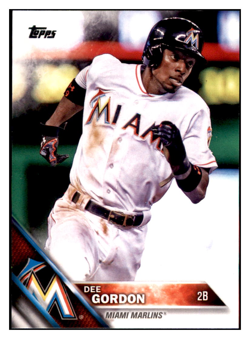 2016 Topps Chrome Dee Gordon  Miami Marlins #54 Baseball card   MATV3 simple Xclusive Collectibles