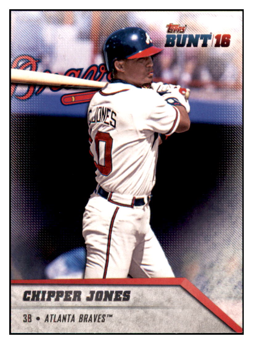 2016 Topps Bunt Chipper Jones  Atlanta Braves #182 Baseball card   MATV3 simple Xclusive Collectibles