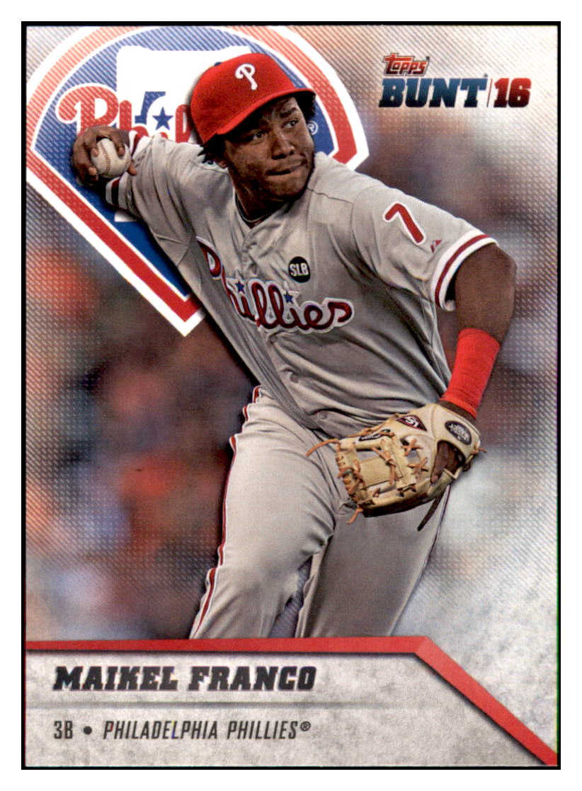 2016 Topps Bunt Maikel Franco  Philadelphia Phillies #109 Baseball
  card   MATV3 simple Xclusive Collectibles