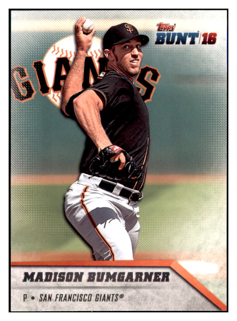 2016 Topps Bunt Madison Bumgarner San Francisco Giants #198 Baseball
card MATV3 simple Xclusive Collectibles