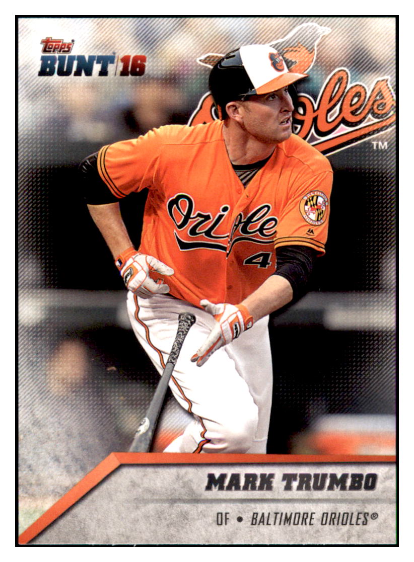 2016 Topps Bunt Mark Trumbo Baltimore Orioles #36 Baseball card MATV3_1a simple Xclusive Collectibles