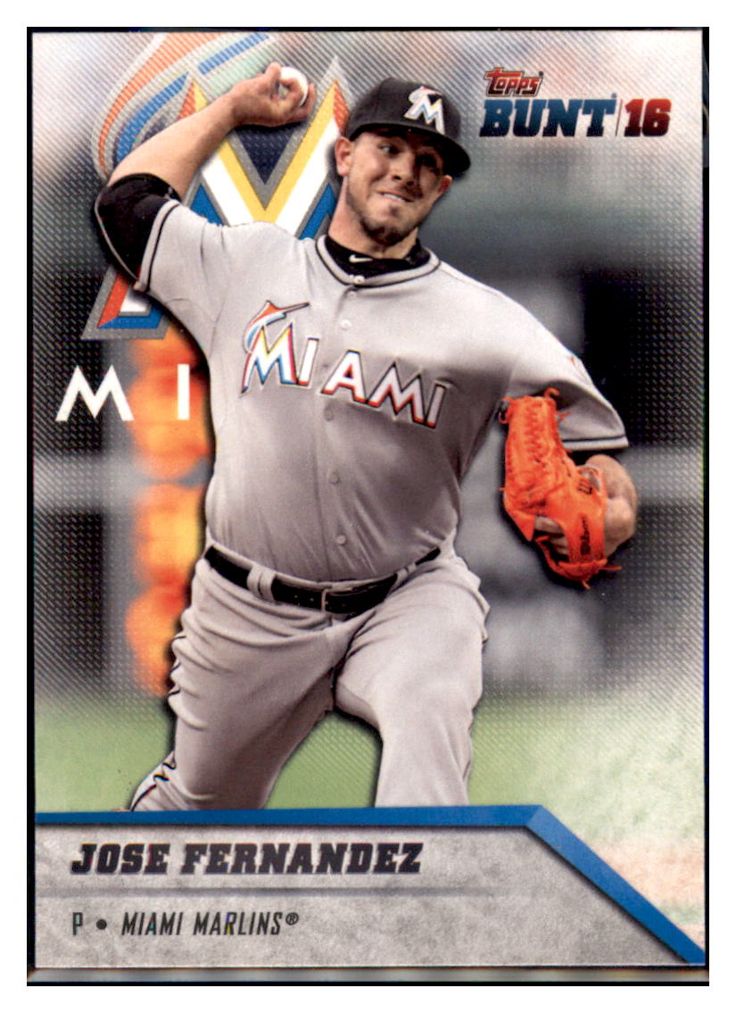 2016 Topps Bunt Jose Fernandez  Miami Marlins #165 Baseball card   MATV3 simple Xclusive Collectibles