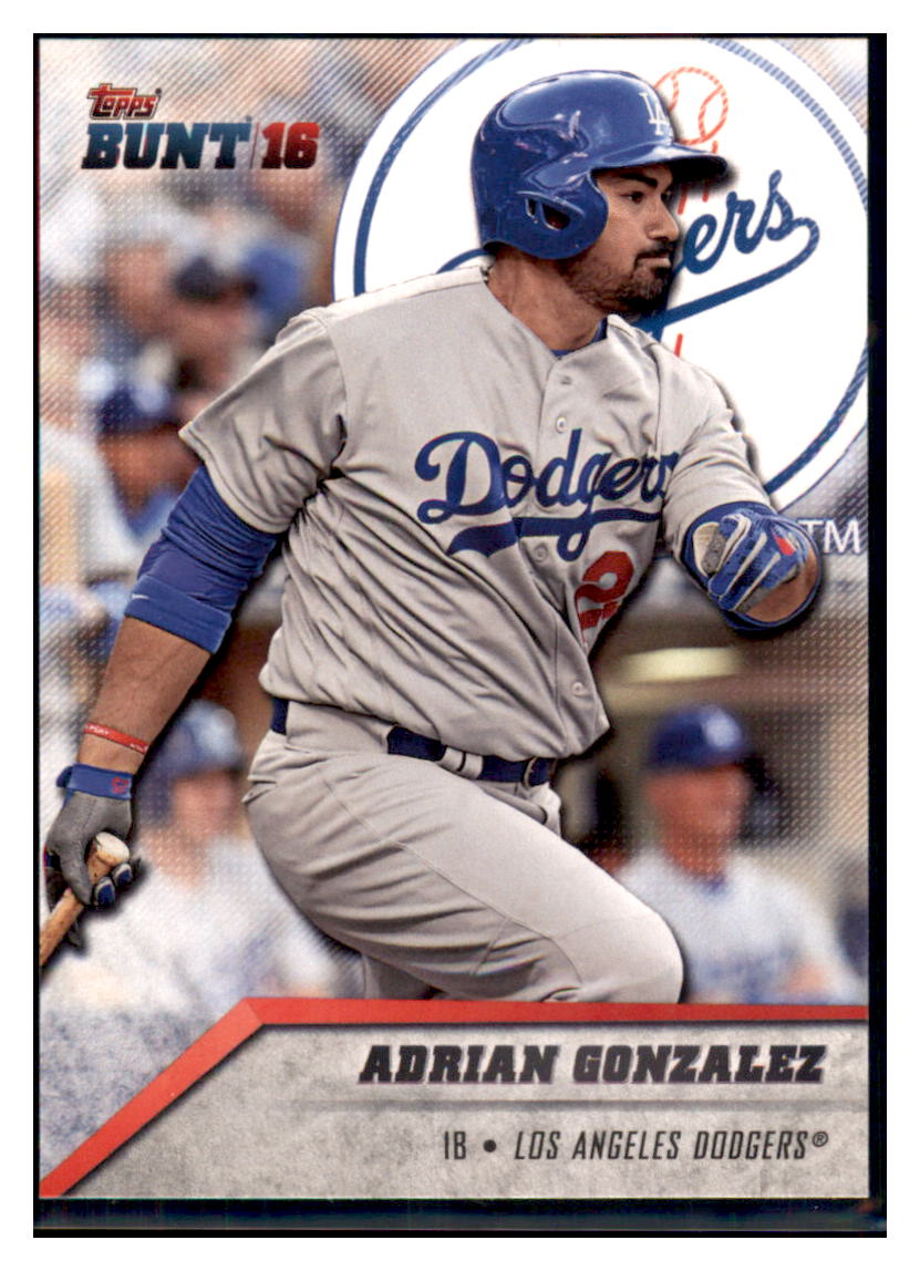 2016 Topps Bunt Adrian Gonzalez Los Angeles Dodgers #92 Baseball card MATV3 simple Xclusive Collectibles