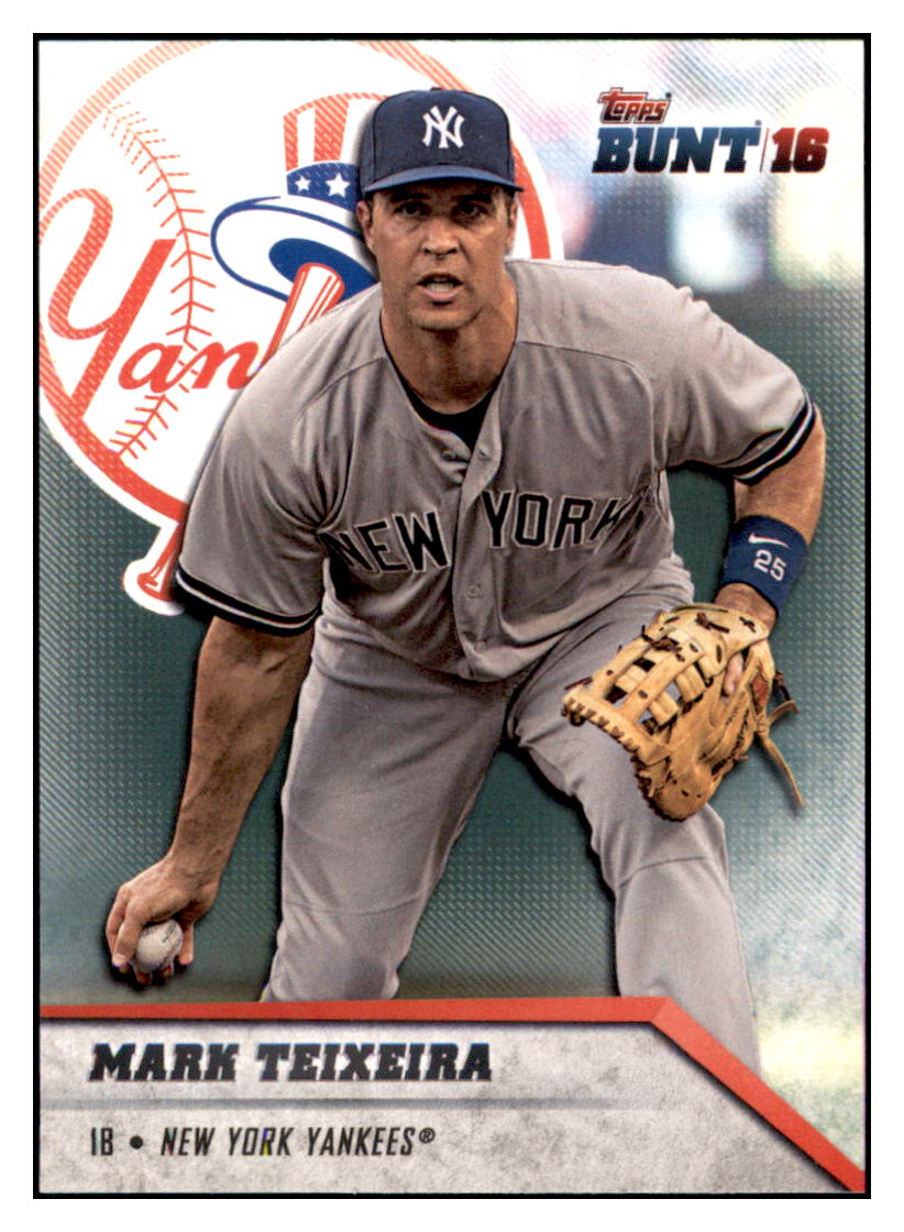 2016 Topps Bunt Mark Teixeira  New York Yankees #16 Baseball card   MATV3 simple Xclusive Collectibles
