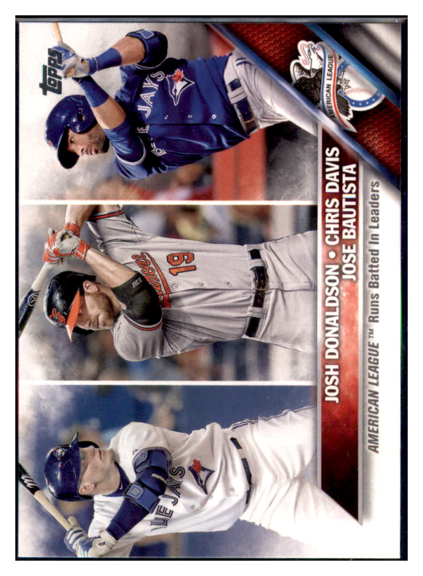 2016 Topps American League Runs Batted In
  Leaders LL  Toronto Blue Jays /
  Baltimore Orioles #162 Baseball card  
  MATV3 simple Xclusive Collectibles   
