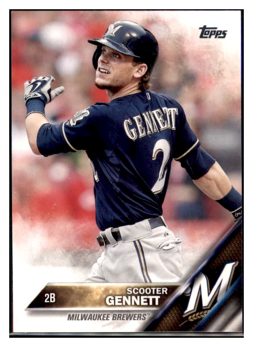 2016 Topps Scooter Gennett Milwaukee Brewers #225 Baseball card MATV3 simple Xclusive Collectibles