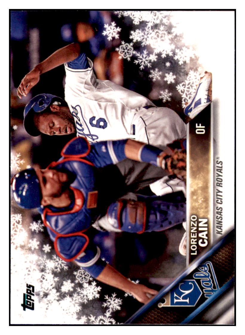 2016 Topps Holiday Lorenzo Cain  Kansas City Royals #HMW55 Baseball
  card   MATV3 simple Xclusive Collectibles