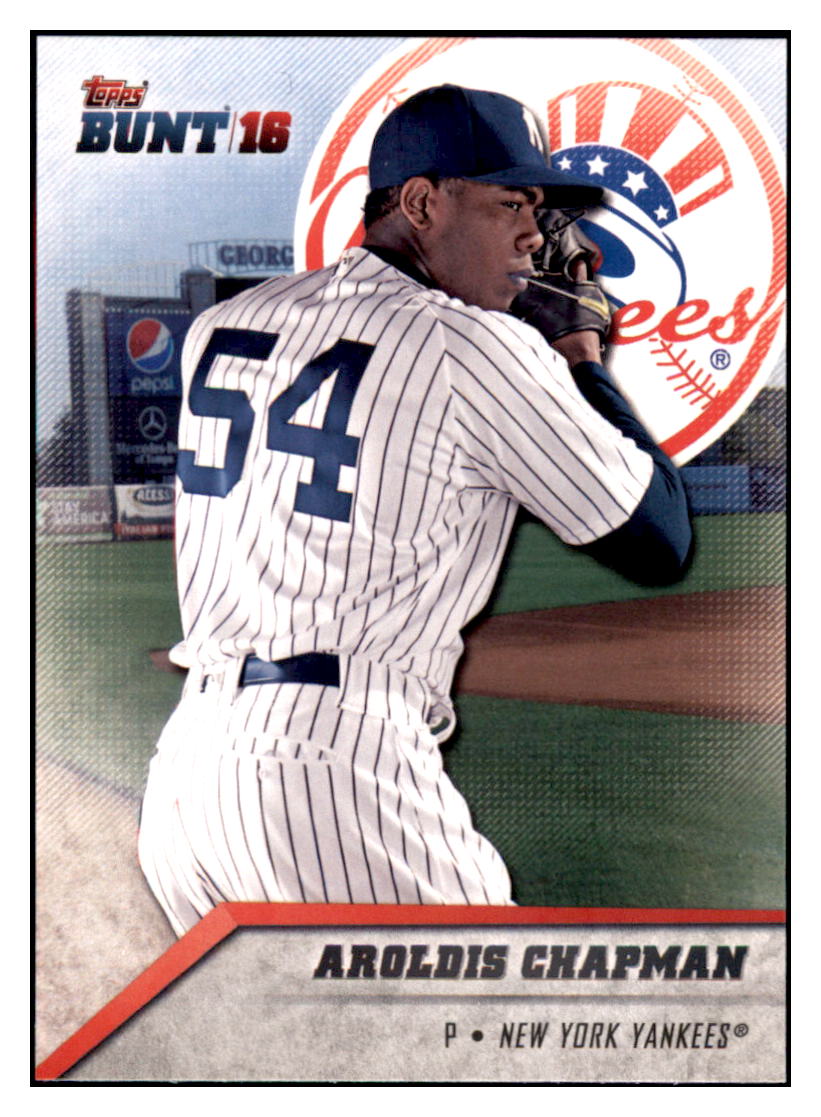 2016 Topps Bunt Aroldis Chapman  New York Yankees #63 Baseball card   MATV3 simple Xclusive Collectibles