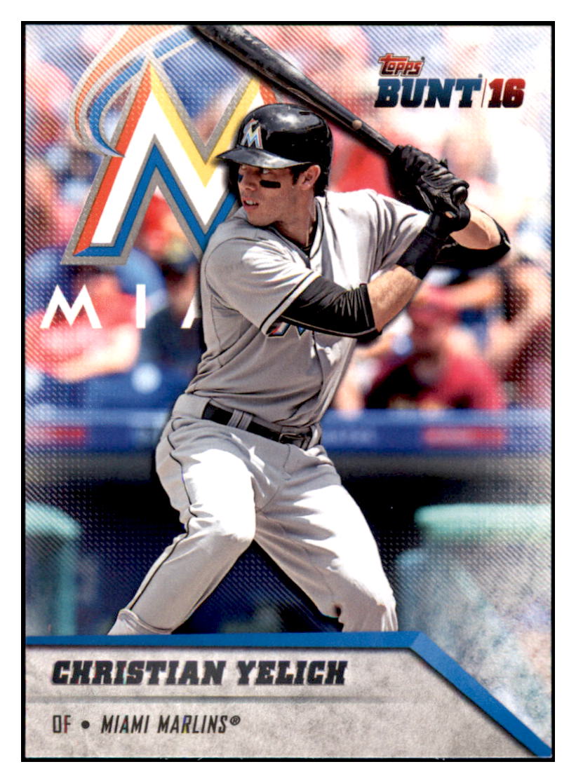 2016 Topps Bunt Christian Yelich  Miami Marlins #17 Baseball card   MATV3 simple Xclusive Collectibles