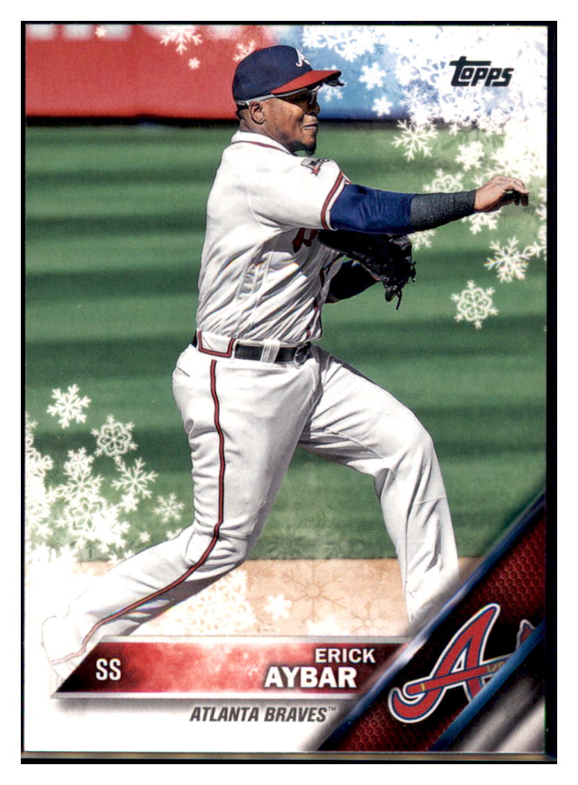 2016 Topps Holiday Erick Aybar  Atlanta Braves #HMW144 Baseball card   MATV3_1a simple Xclusive Collectibles