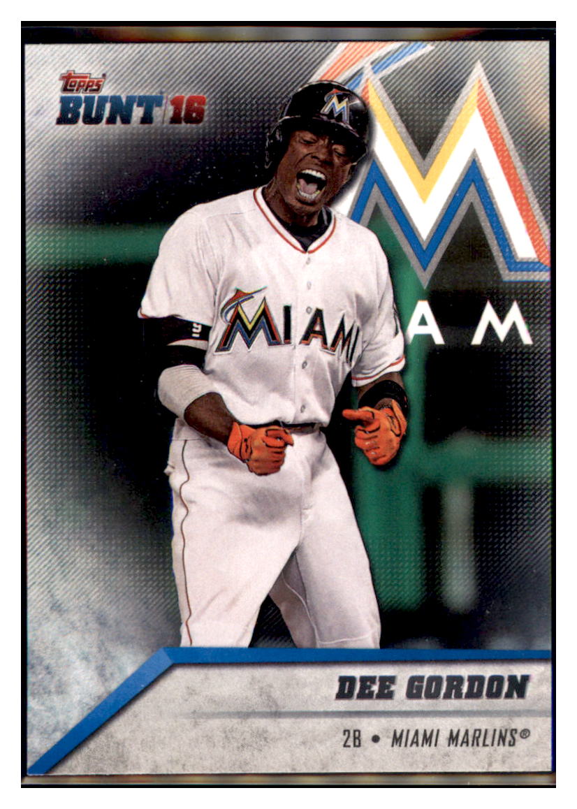 2016 Topps Bunt Dee Gordon  Miami Marlins #98 Baseball card   MATV3 simple Xclusive Collectibles