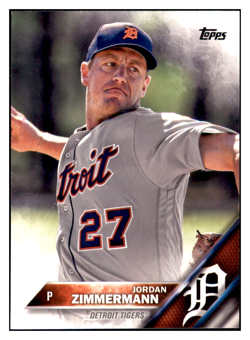 2016 Topps Jordan Zimmermann Detroit Tigers #444 Baseball card MATV3 simple Xclusive Collectibles