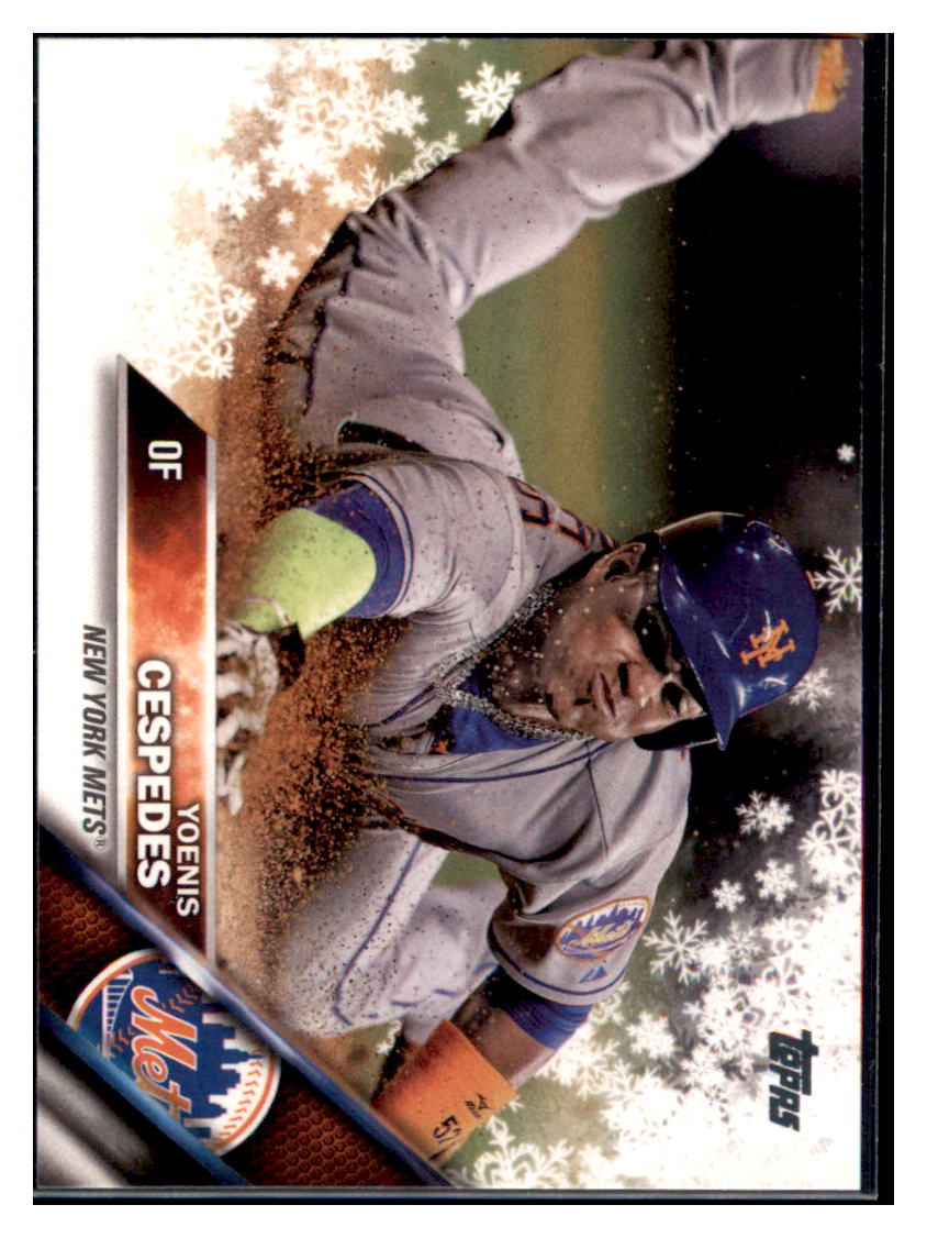 2016 Topps Holiday Yoenis Cespedes New York Mets #HMW199 Baseball card MATV3 simple Xclusive Collectibles