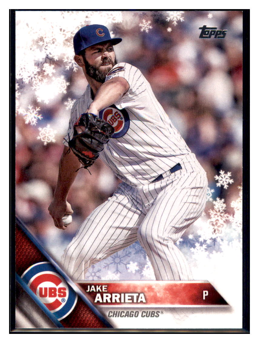 2016 Topps Holiday Jake Arrieta Chicago Cubs #HMW171 Baseball card MATV3 simple Xclusive Collectibles