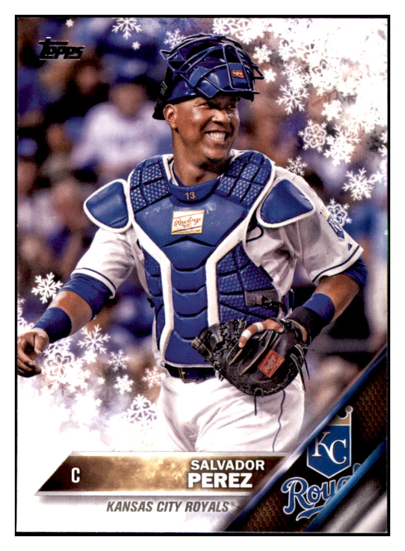 2016 Topps Holiday Salvador Perez Kansas City Royals #HMW162 Baseball
card MATV3 simple Xclusive Collectibles