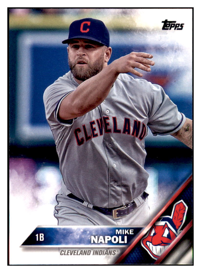 2016 Topps Mike Napoli  Cleveland Indians #595 Baseball card   MATV3 simple Xclusive Collectibles