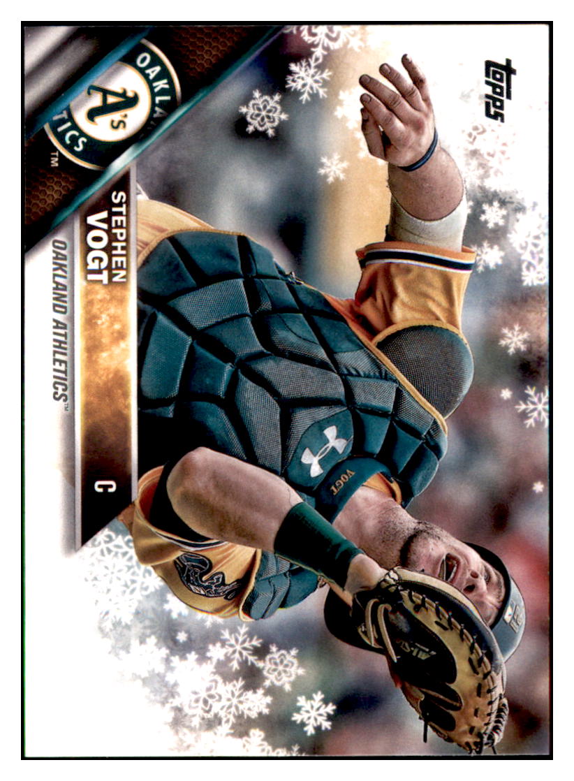 2016 Topps Holiday Stephen Vogt  Oakland Athletics #HMW187 Baseball
  card   MATV3 simple Xclusive Collectibles