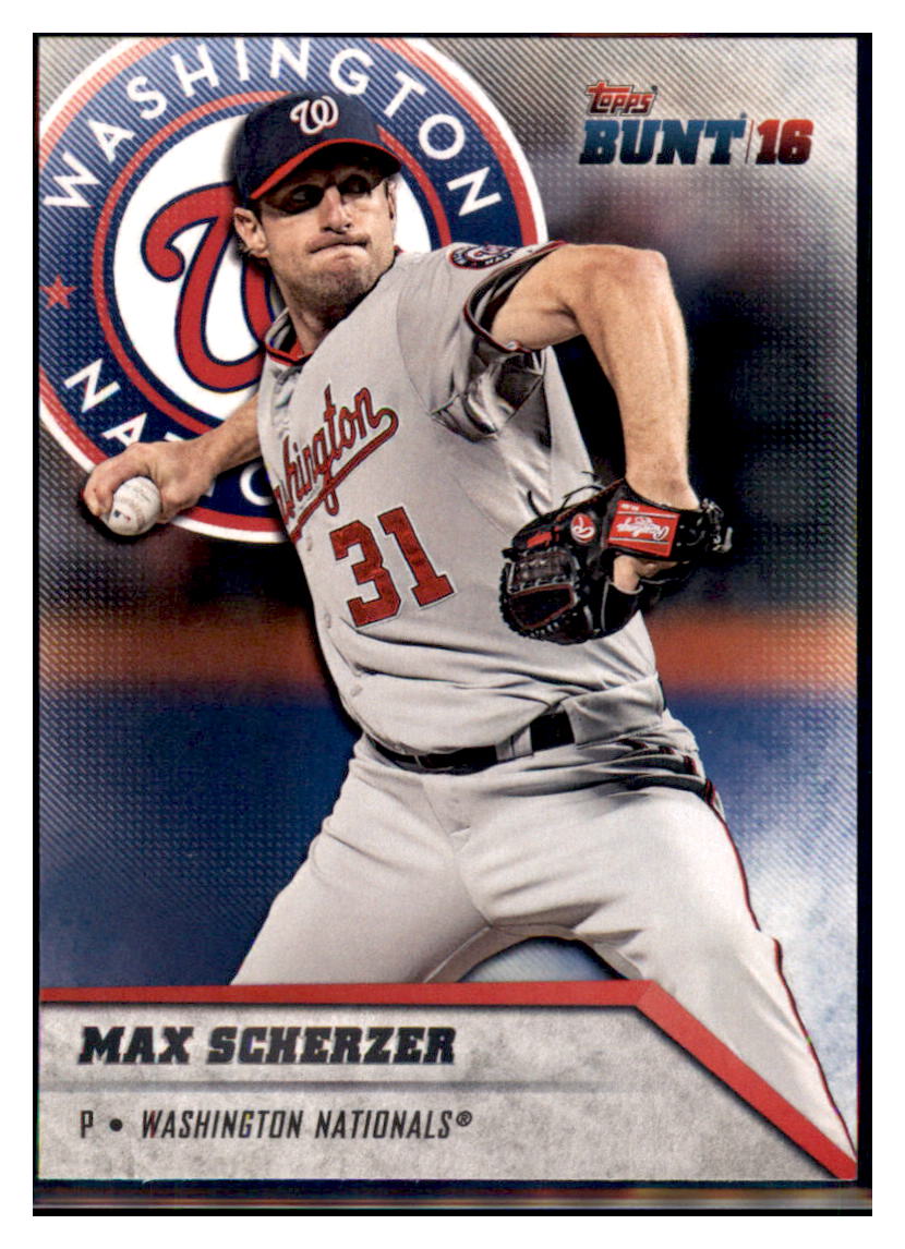 2016 Topps Bunt Max Scherzer Washington Nationals #126 Baseball
card MATV3 simple Xclusive Collectibles