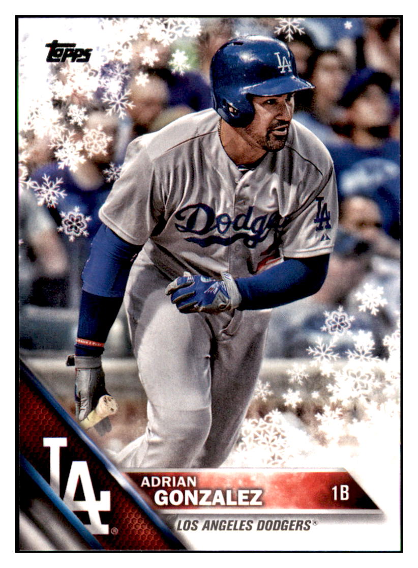 2016 Topps Holiday Adrian Gonzalez Los Angeles Dodgers #HMW153 Baseball
card MATV3 simple Xclusive Collectibles