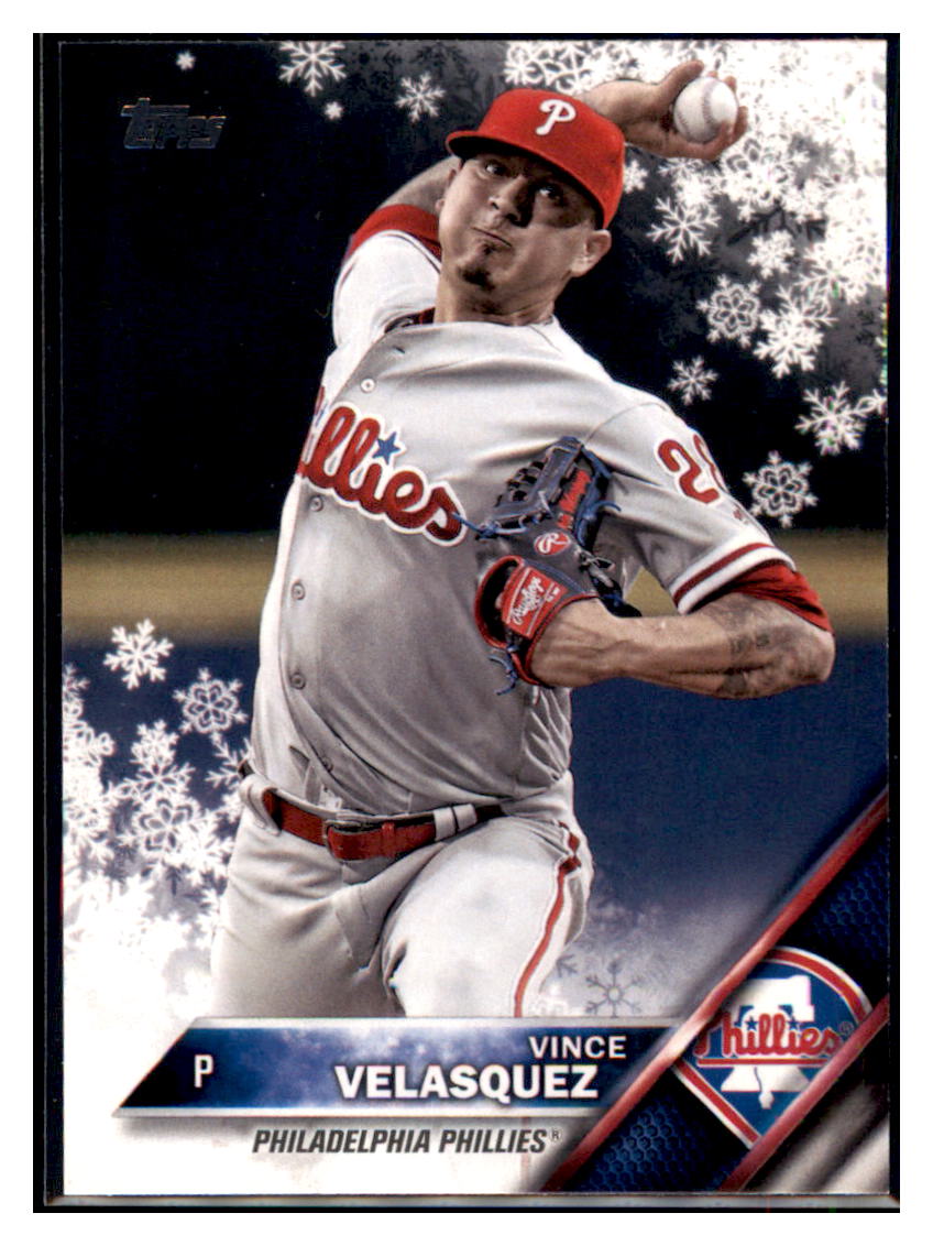 2016 Topps Holiday Vince Velasquez  Philadelphia Phillies #HMW53 Baseball
  card   MATV3_1a simple Xclusive Collectibles