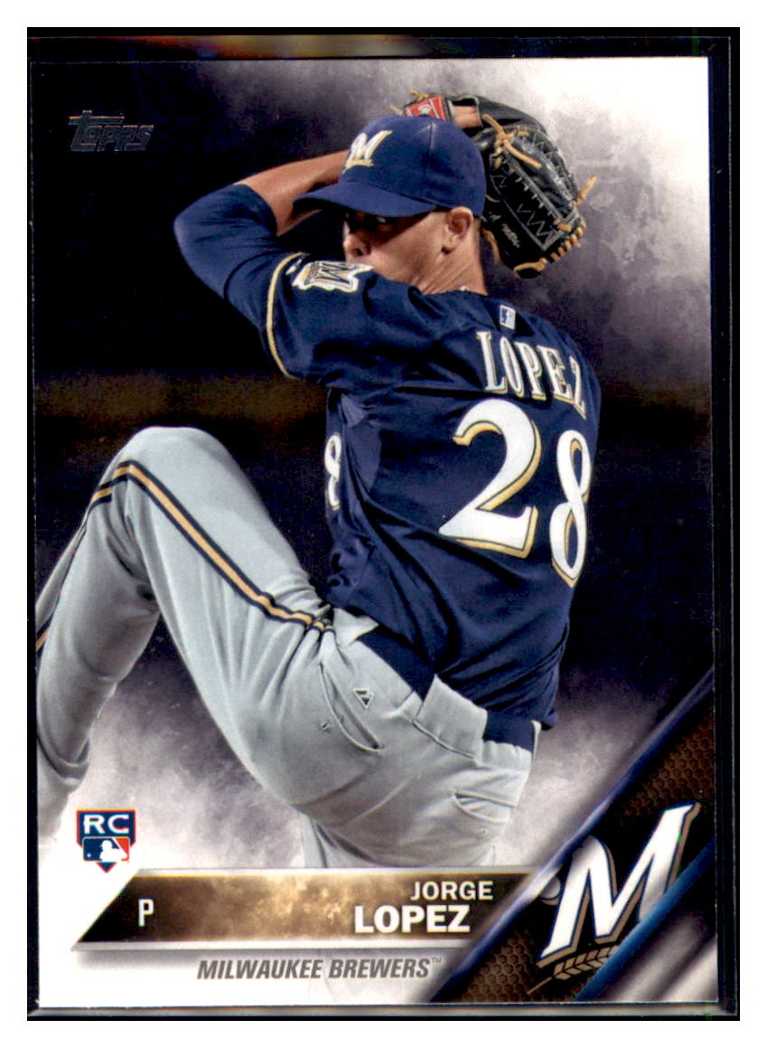 2016 Topps Jorge Lopez  Milwaukee Brewers #634 Baseball card   MATV3 simple Xclusive Collectibles