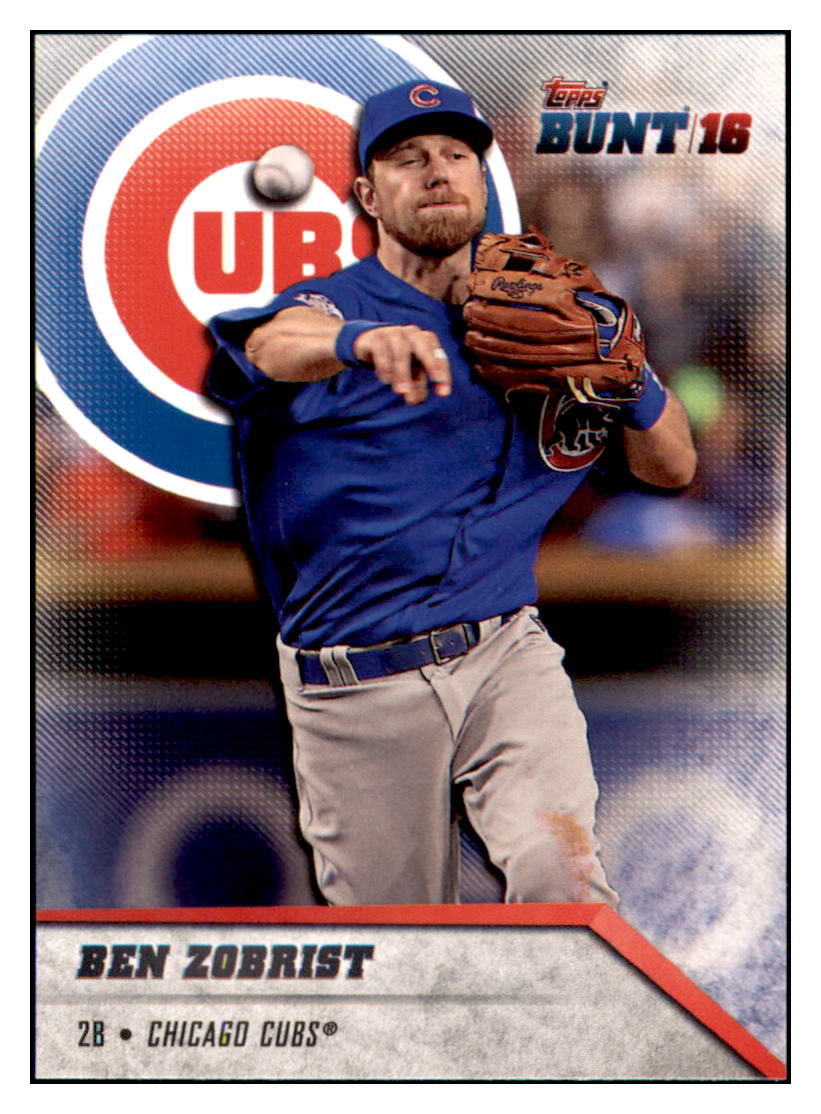 2016 Topps Bunt Ben Zobrist Chicago Cubs #40 Baseball card MATV3 simple Xclusive Collectibles