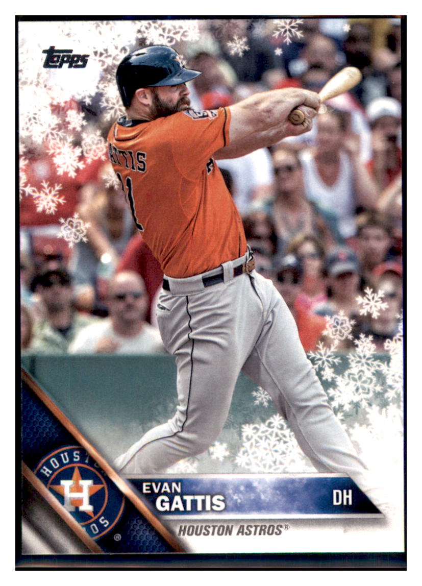 2016 Topps Holiday Evan Gattis Houston Astros #HMW77 Baseball card MATV3 simple Xclusive Collectibles