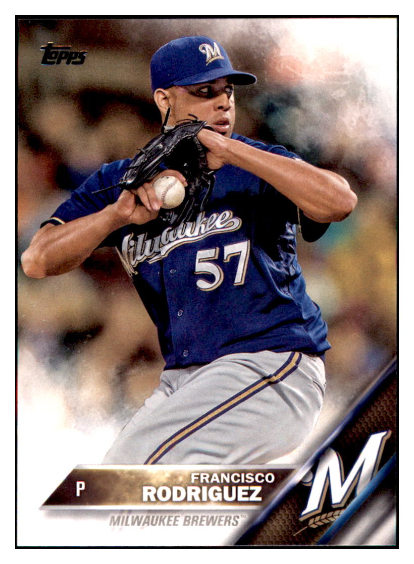 2016 Topps Francisco Rodriguez  Milwaukee Brewers #18 Baseball card   MATV4 simple Xclusive Collectibles