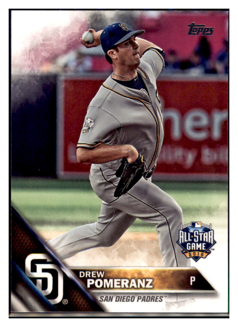 2016 Topps Update Drew Pomeranz San Diego Padres #US236 Baseball card MATV4 simple Xclusive Collectibles