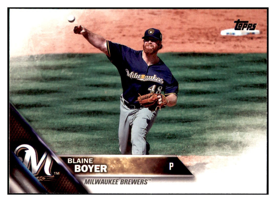 2016 Topps Update Blaine Boyer  Milwaukee Brewers #US7 Baseball card   MATV4 simple Xclusive Collectibles   