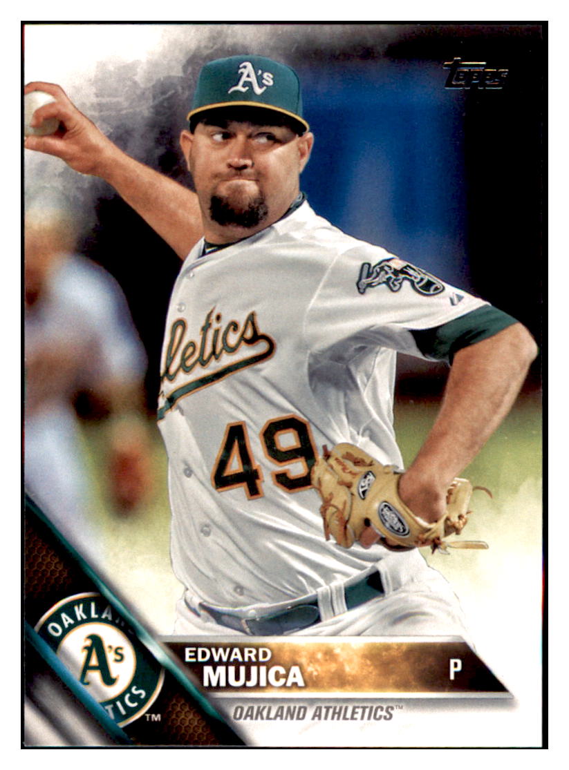 2016 Topps Edward Mujica  Oakland Athletics #330 Baseball card   MATV4 simple Xclusive Collectibles