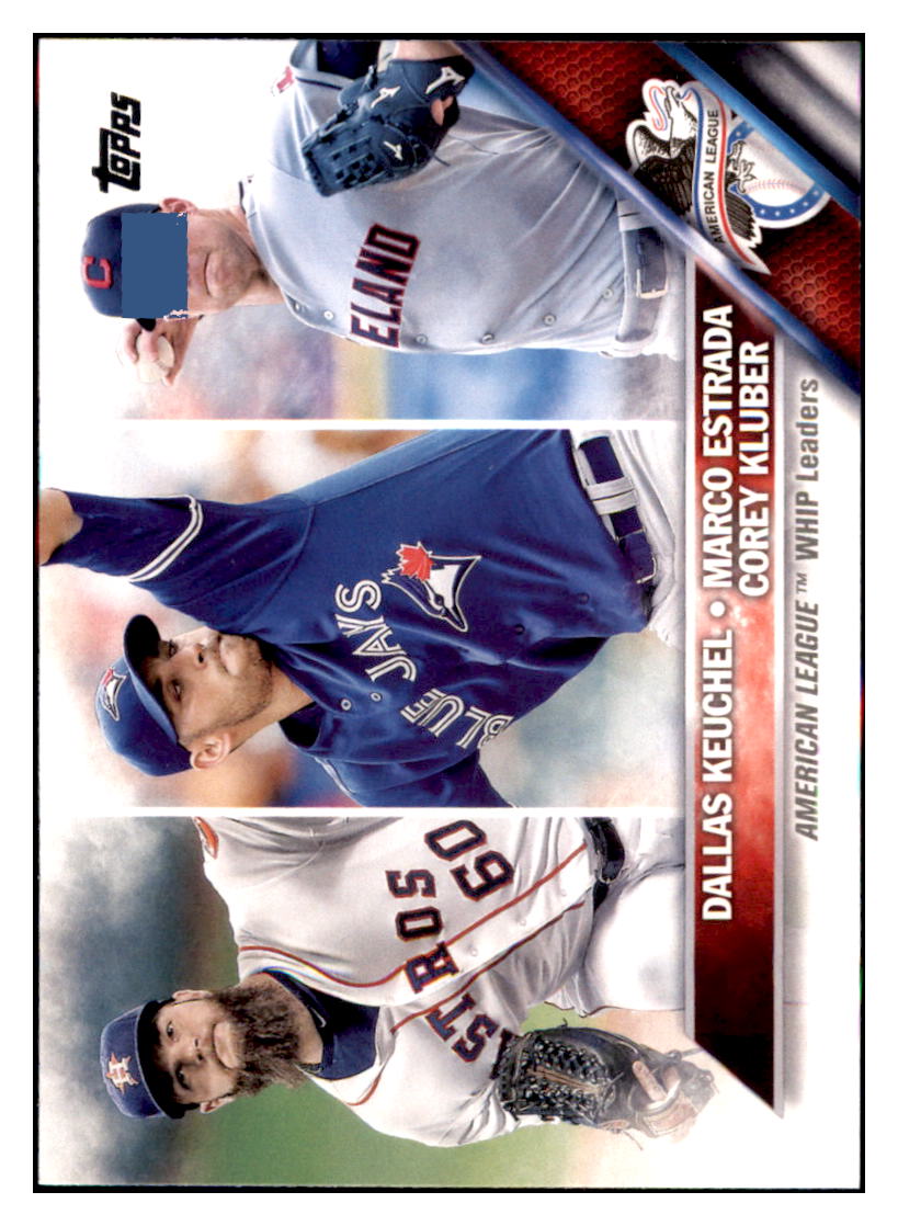 2016 Topps American League WHIP Leaders
  LL  Houston Astros / Toronto Blue Jays
  / Cleveland Indians #346 Baseball card  
  MATV4 simple Xclusive Collectibles   