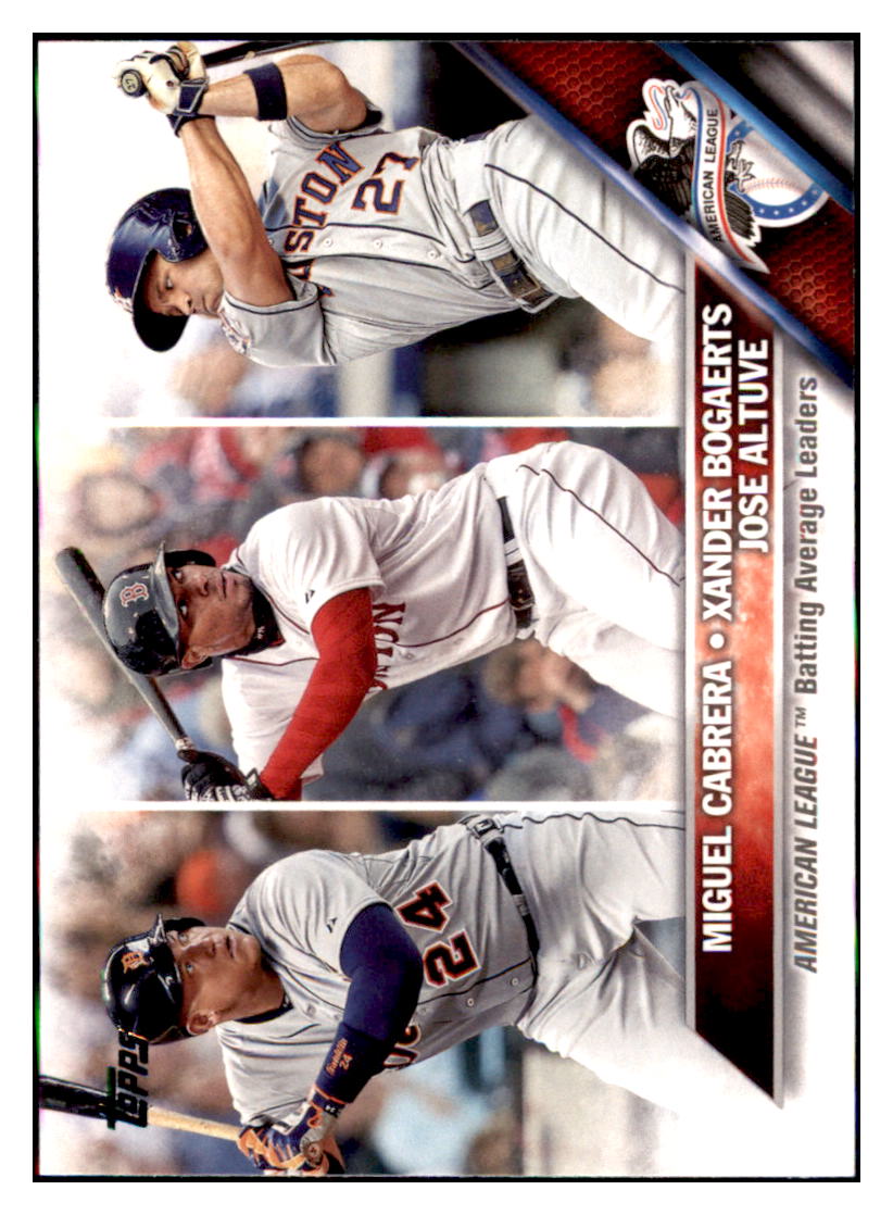 2016 Topps Miguel Cabrera / Xander Bogaerts / Jose Altuve LL  Detroit Tigers / Boston Red Sox / Houston Astros #29 Baseball card   MATV4 simple Xclusive Collectibles