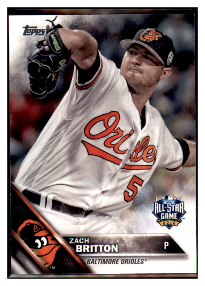 2016 Topps Update Zach Britton Baltimore Orioles ASG #US222 Baseball card MATV4 simple Xclusive Collectibles
