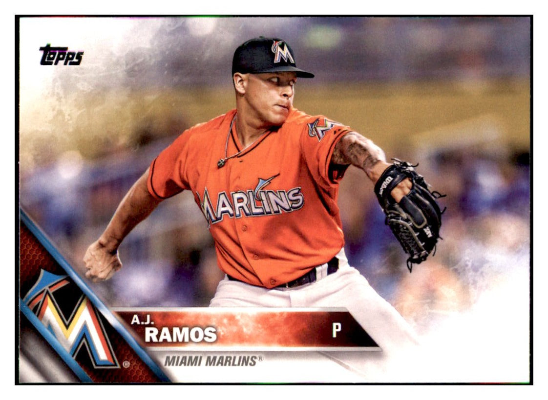 2016 Topps A.J. Ramos  Miami Marlins #42 Baseball card   MATV4 simple Xclusive Collectibles