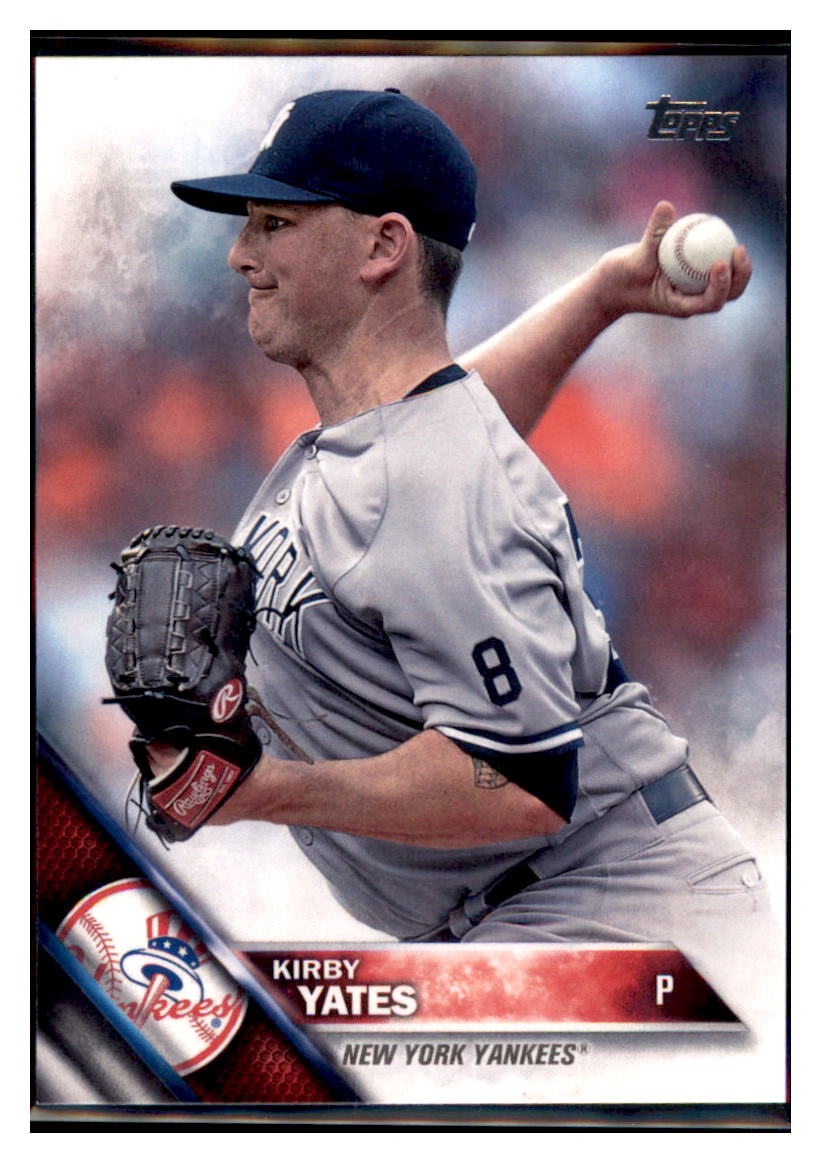 2016 Topps Update Kirby Yates  New York Yankees #US215 Baseball card   MATV4 simple Xclusive Collectibles